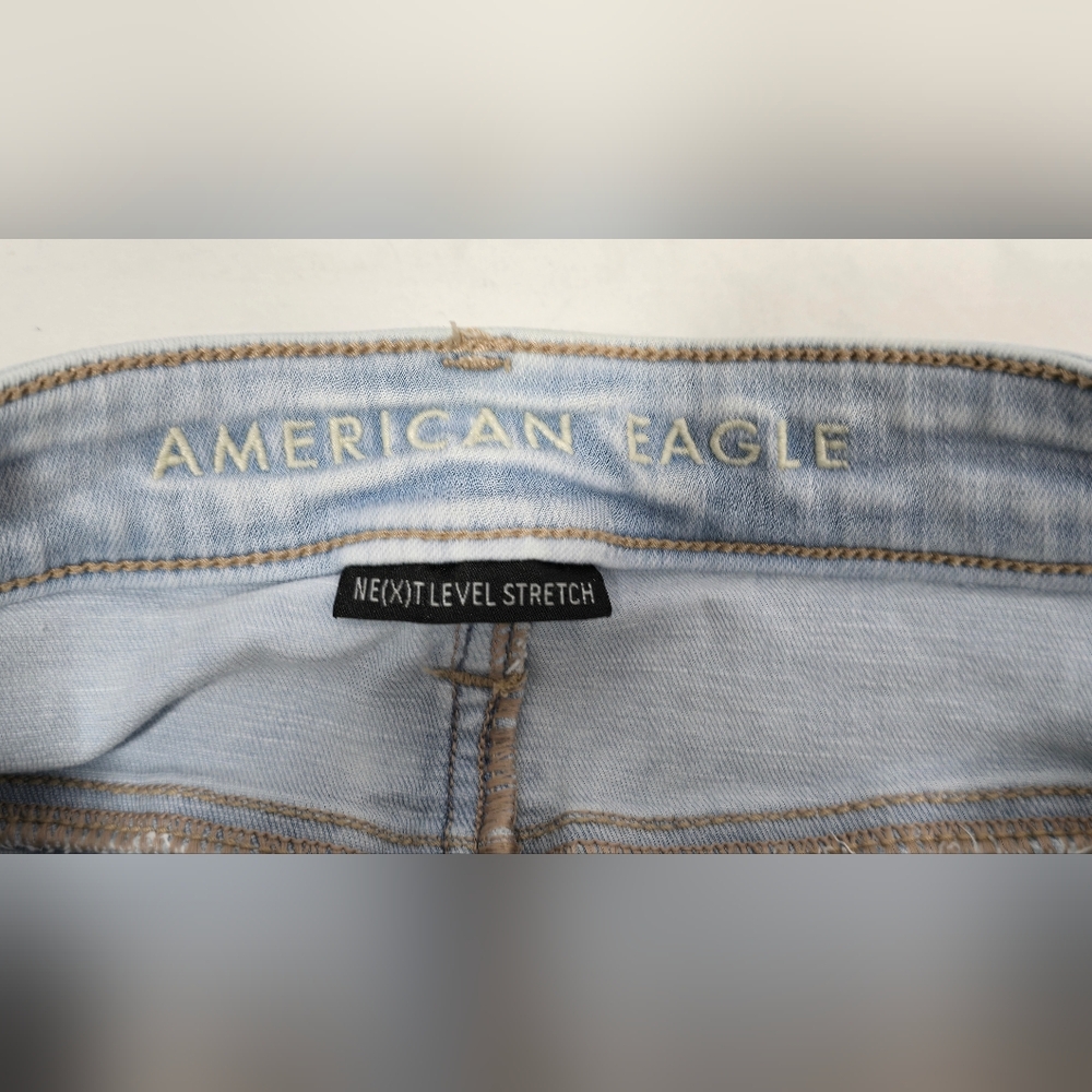 American Eagle Next Level Stretch Hi-Rise Shortie Shorts Distressed Women's 6 - Picture 10 of 12